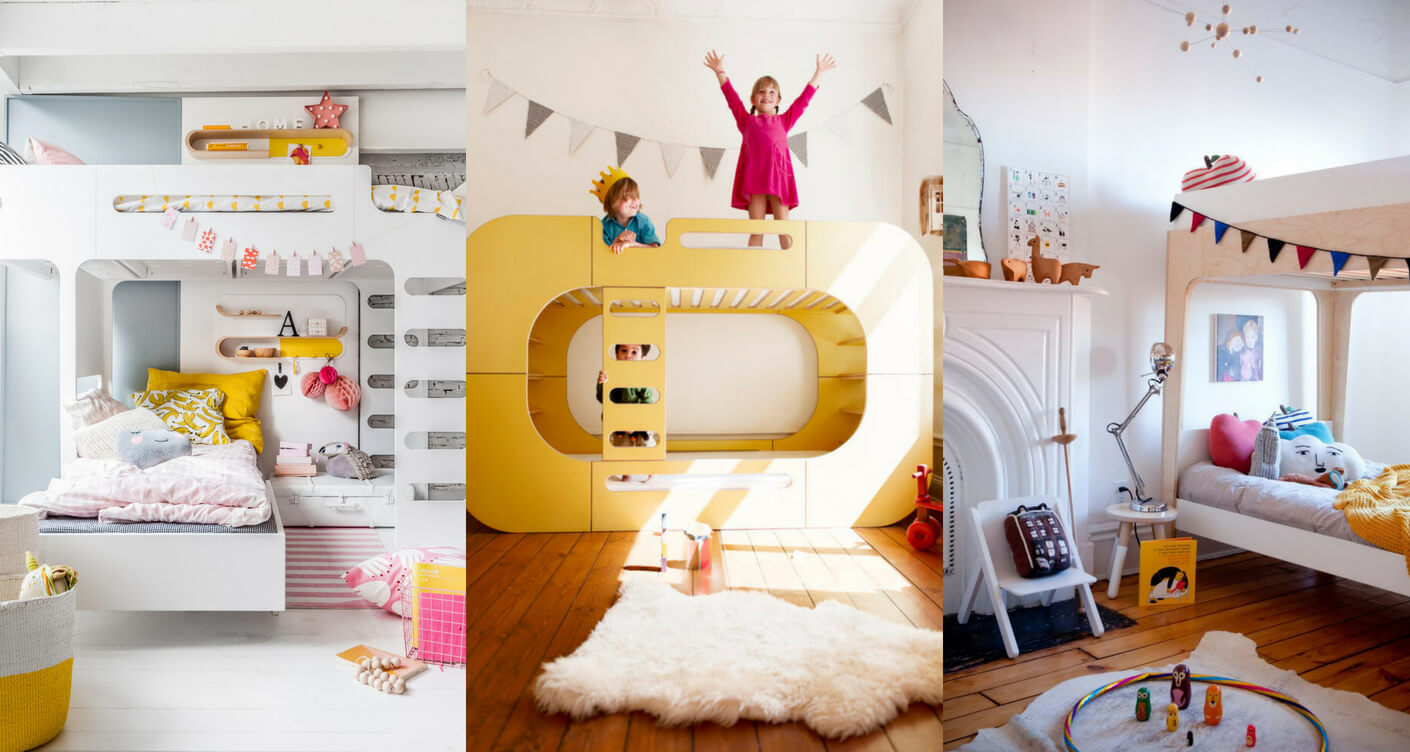 Stylish Bunk Beds For Kids, Cream Colored Bunk Beds