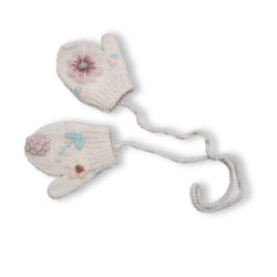 embroidered baby mittens knit